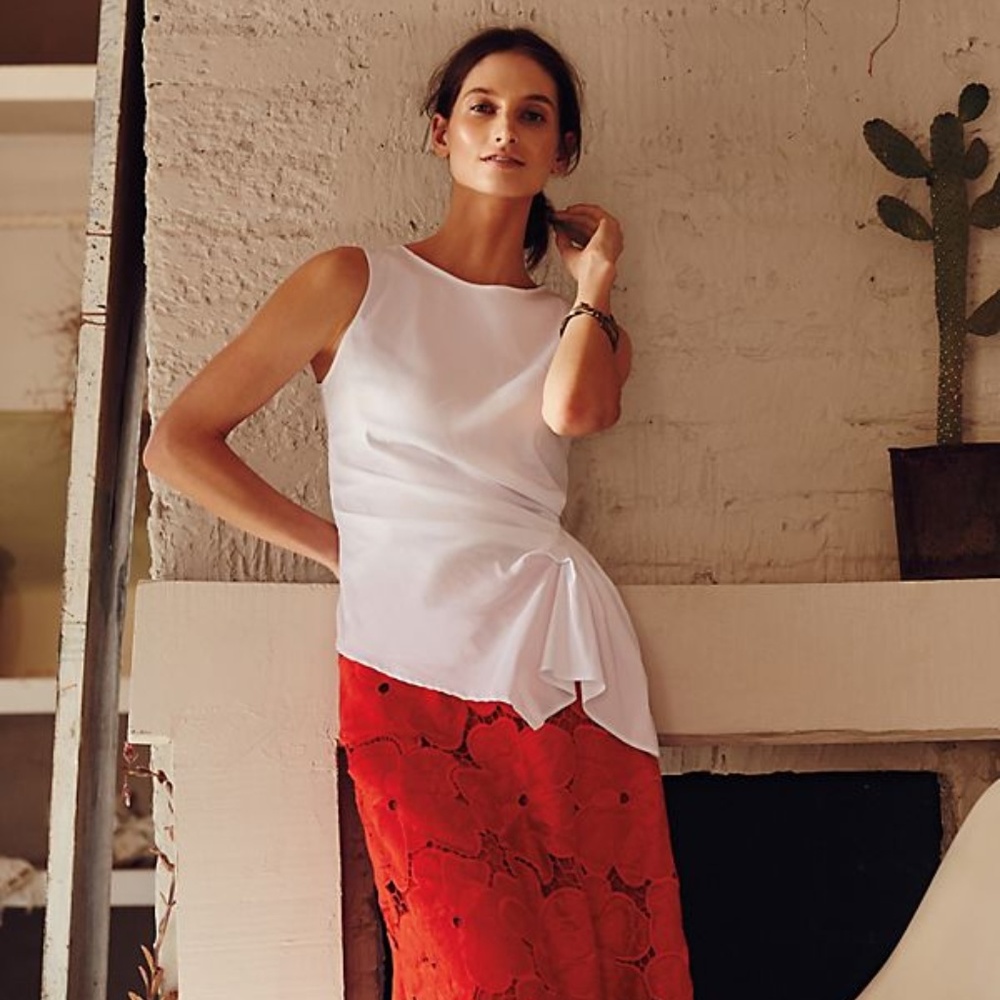 NWT Anthropologie Gathered Poplin Tank - Picture 1 of 5
